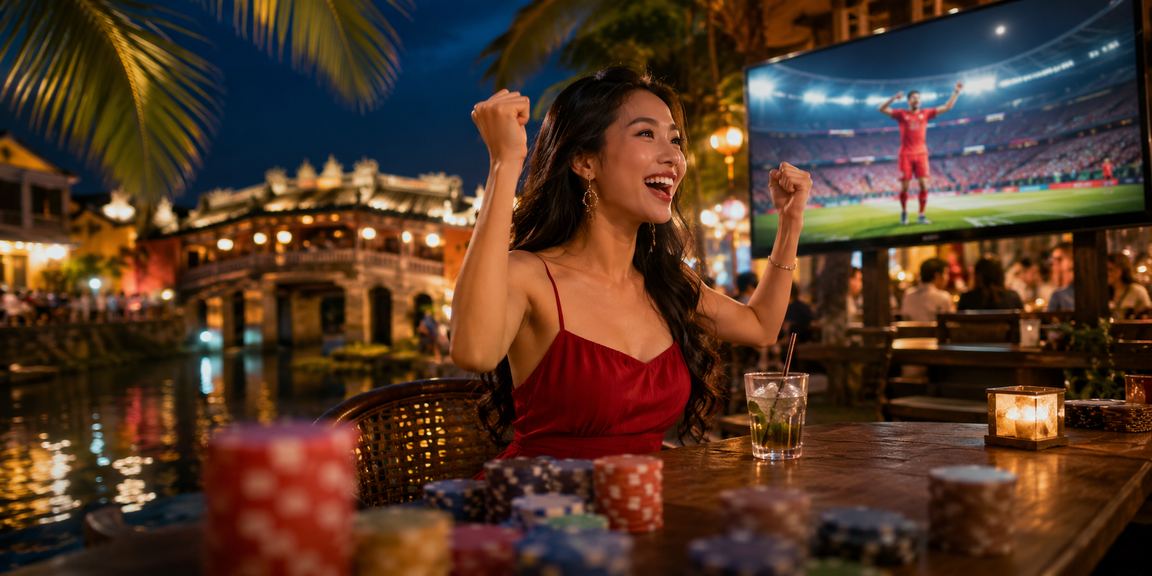 Người dùng tại Hội An xem kết quả jackpot và kiểm tra giao dịch trên điện thoại